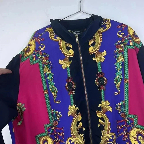 Silver Threads Bold Vintage Inspired Jacket with Baroque Print Made in USA - Picture 4 of 7